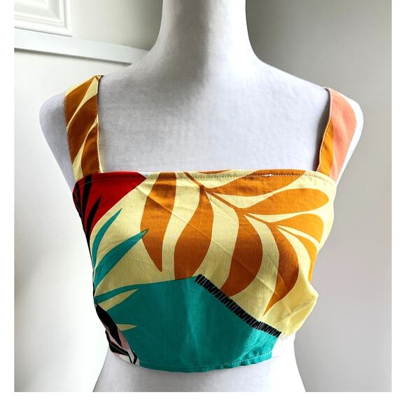 Lulus NWT Tropical Tendencies Colorful Crop Tank Top XS - Picture 2 of 8